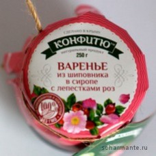 Крымское варенье Варенье кизил с лепестками роз 310 гр.